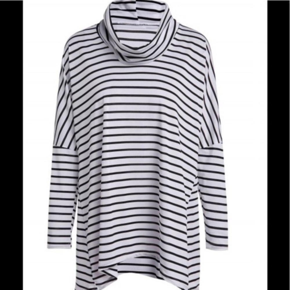 Oversized turtleneck tunic top